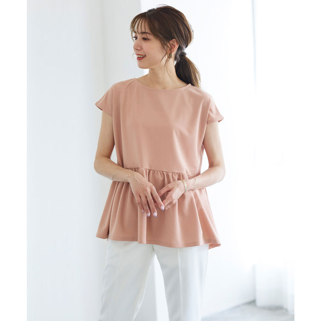 フレンチスリーブフレアTブラウス