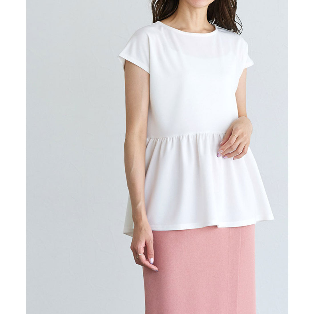 フレンチスリーブフレアTブラウス