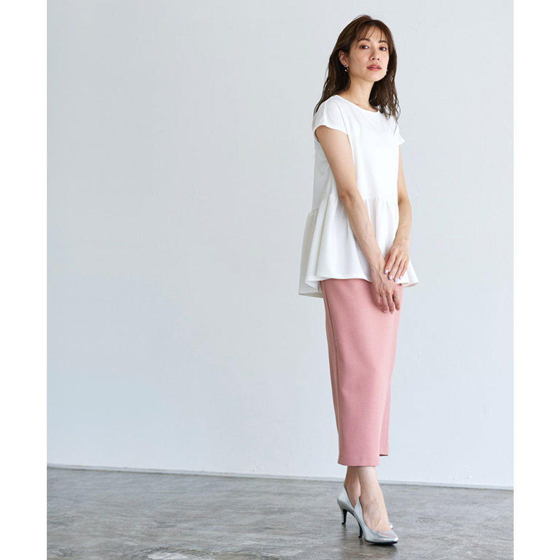 フレンチスリーブフレアTブラウス