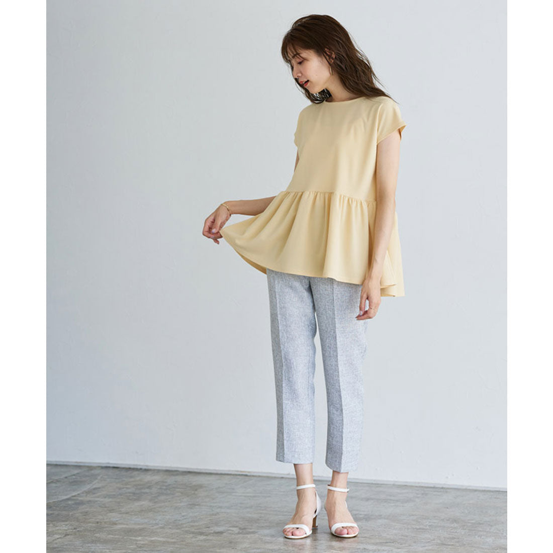 フレンチスリーブフレアTブラウス