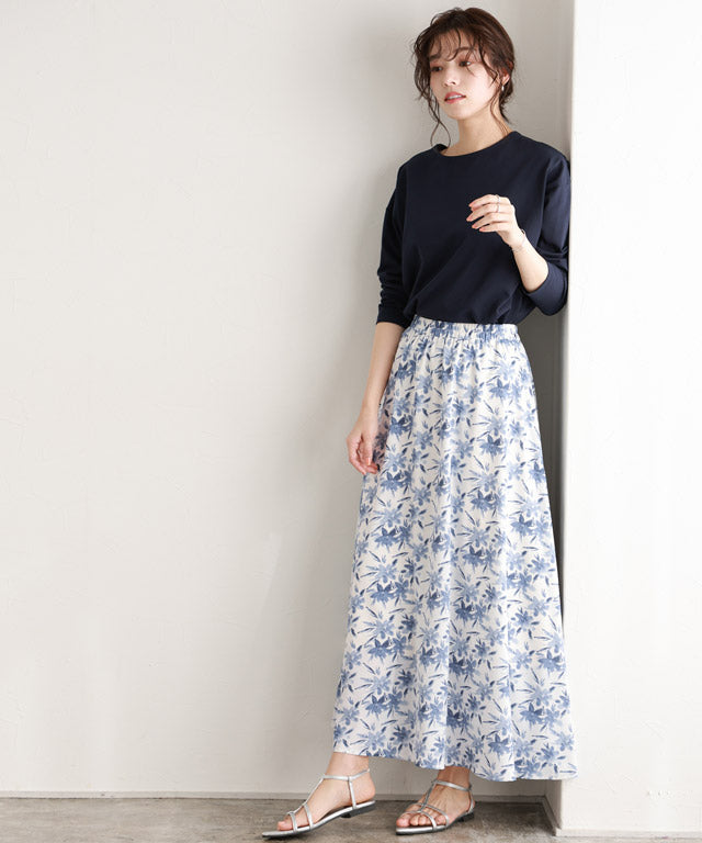 【低身長向け】選べる花柄ギャザースカート