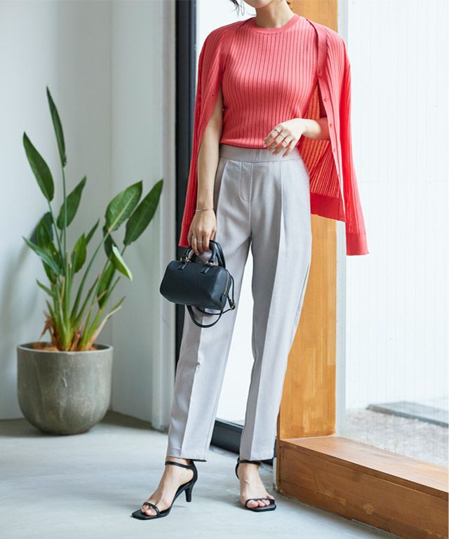 マーベラス バイ ピエロ marvelous by Pierrot 接触冷感リネンライクストレートパンツ （グレージュ） グレージュ