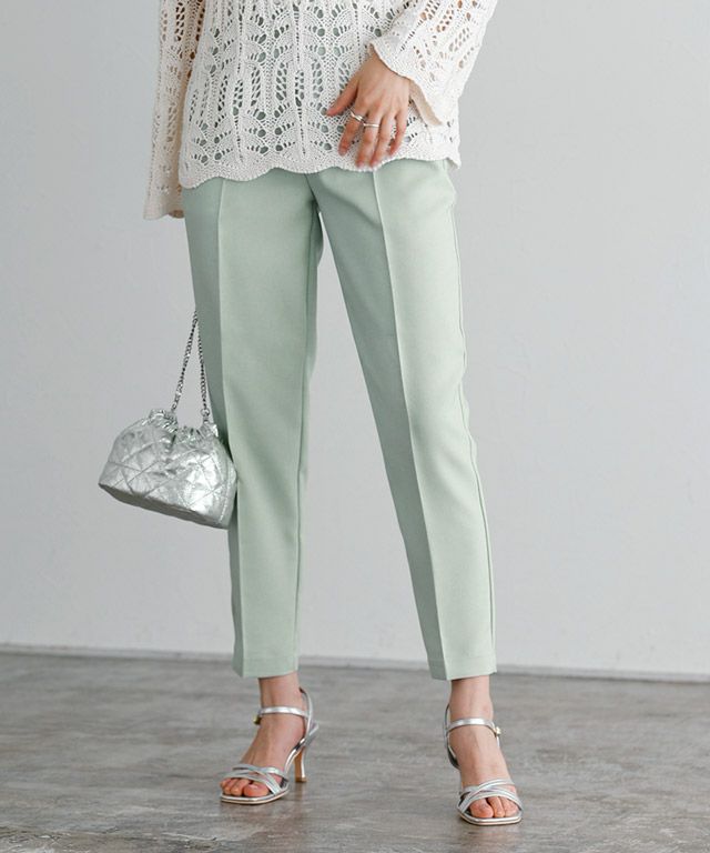 マーベラス バイ ピエロ marvelous by Pierrot 接触冷感リネンライクストレートパンツ （ミント） ミント