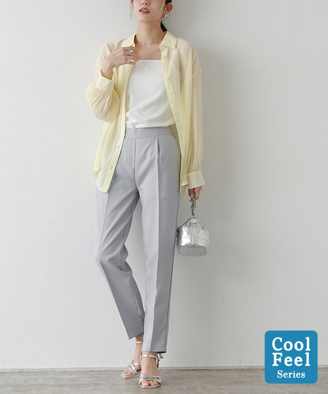 マーベラス バイ ピエロ marvelous by Pierrot 接触冷感リネンライクストレートパンツ （アイスグレー） アイスグレー