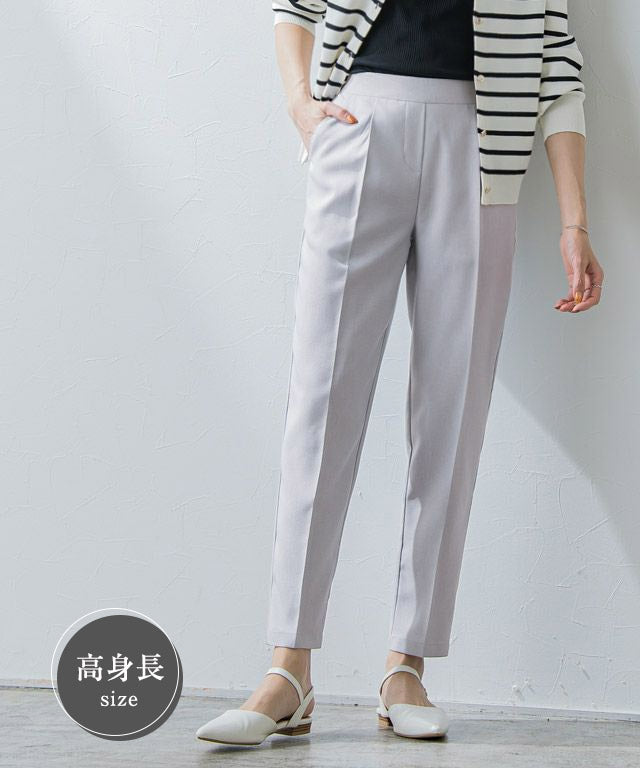 マーベラス バイ ピエロ marvelous by Pierrot 【高身長向け】接触冷感リネンライクストレートパンツ （アイスグレー） アイスグレー