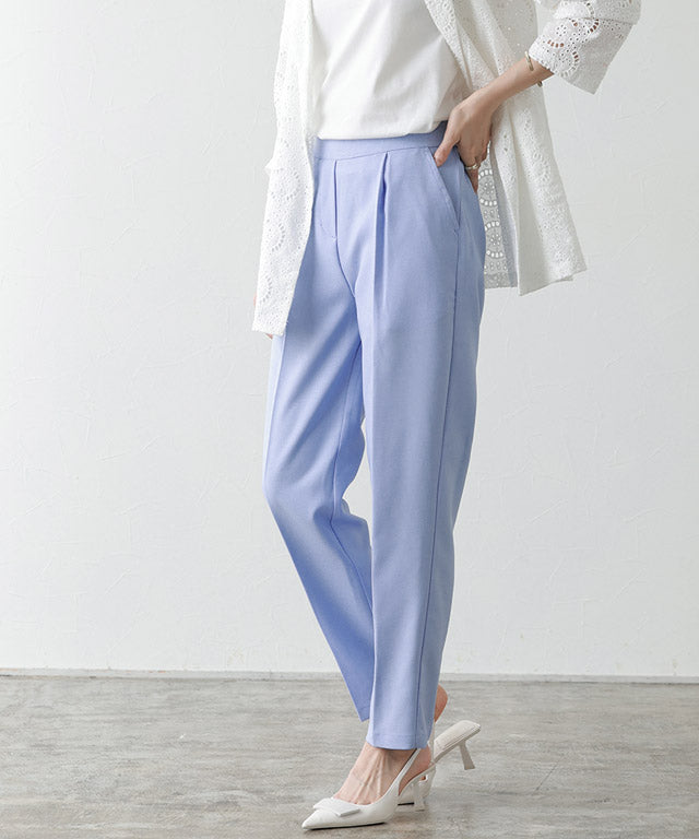 マーベラス バイ ピエロ marvelous by Pierrot 【高身長向け】接触冷感リネンライクストレートパンツ （ブルー） ブルー