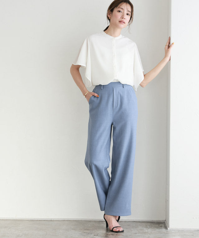 リネンタッチストレートパンツ