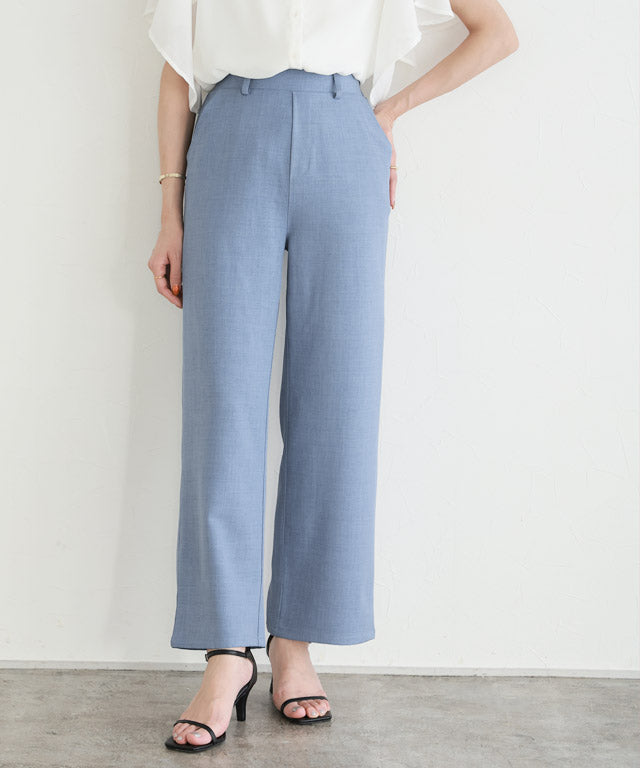 リネンタッチストレートパンツ
