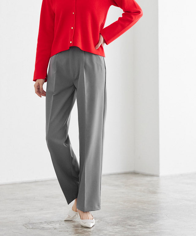 スタイルアップセンタープレスパンツ （グレー） グレー