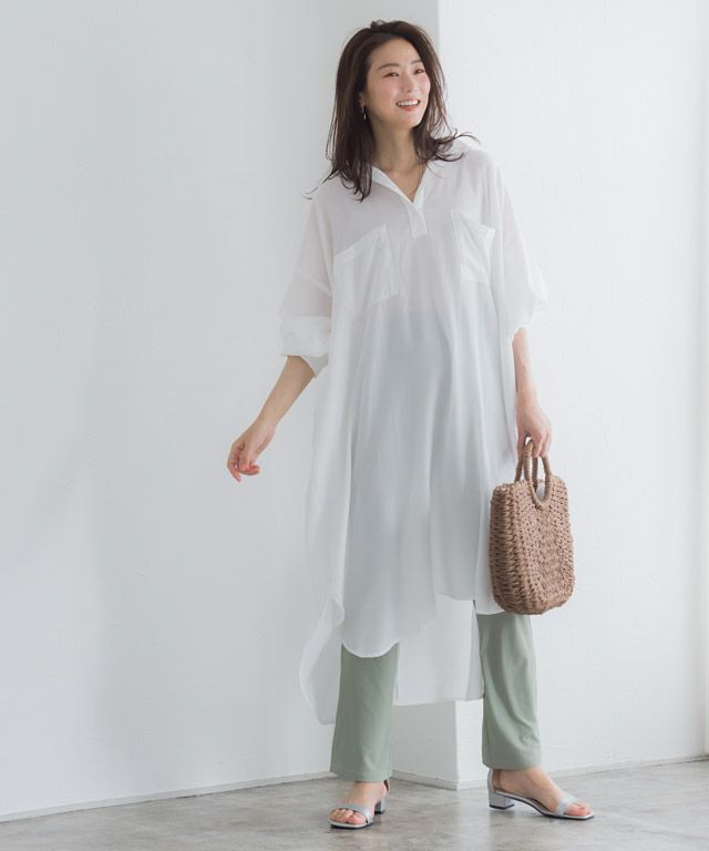 Henry Neck Tunic Shirt Dress
