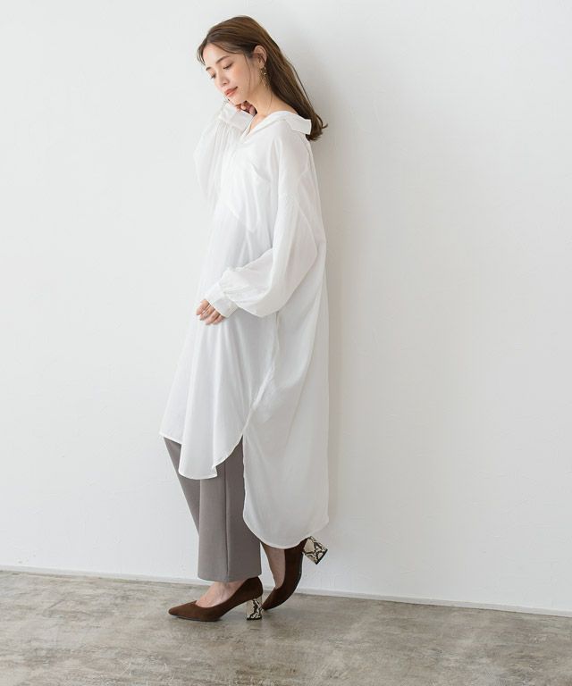 Henry Neck Tunic Shirt Dress