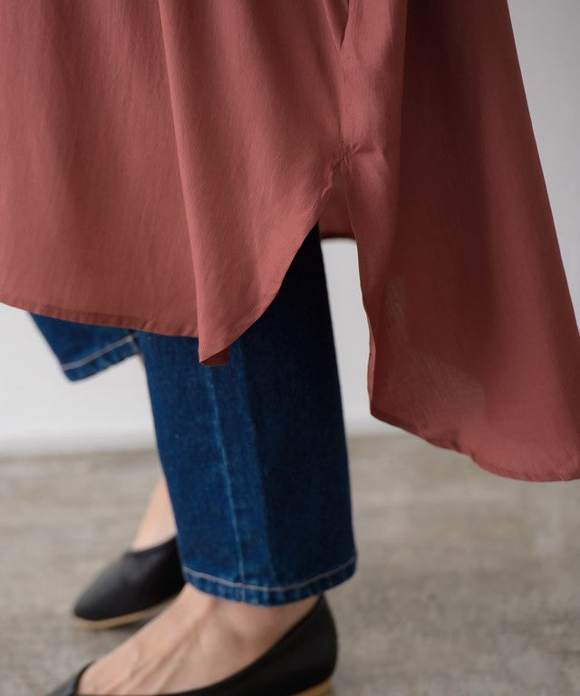 Henry Neck Tunic Shirt Dress