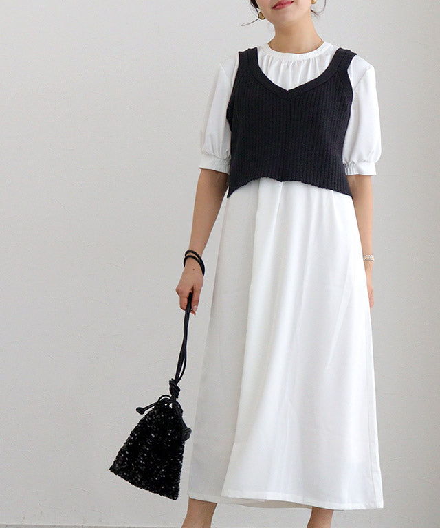 Marvelous by Pierrot [For short people] Knit bustier set dress