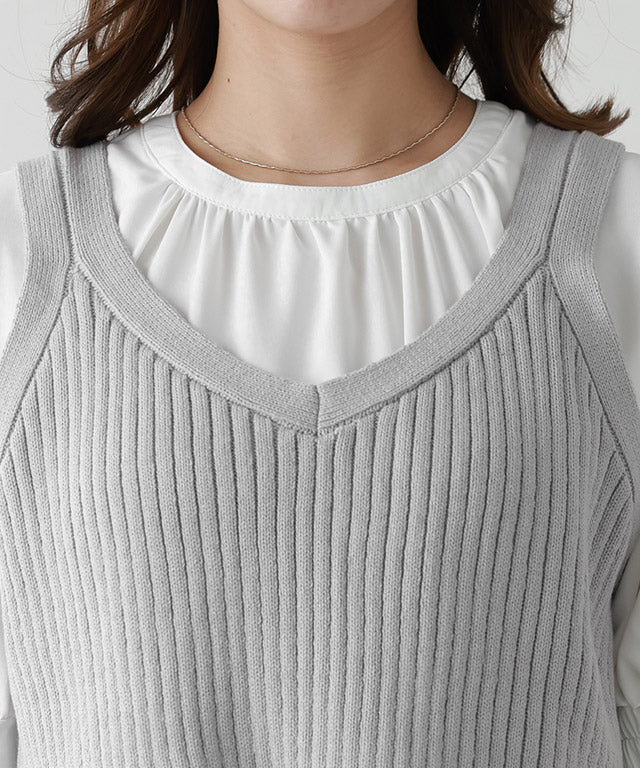 Marvelous by Pierrot [For short people] Knit bustier set dress