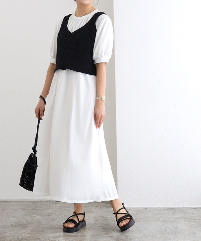 Marvelous by Pierrot [For short people] Knit bustier set dress