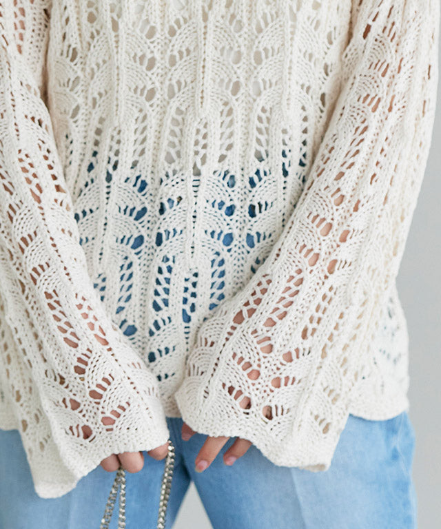 クロシェ編みニット