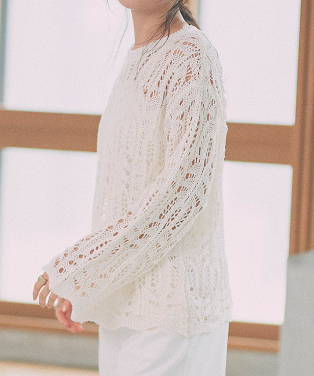 クロシェ編みニット