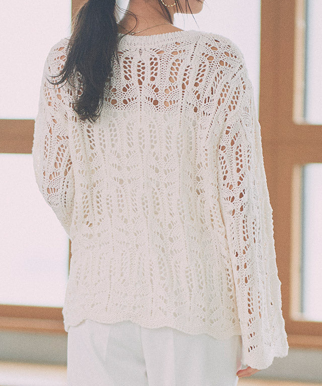 クロシェ編みニット