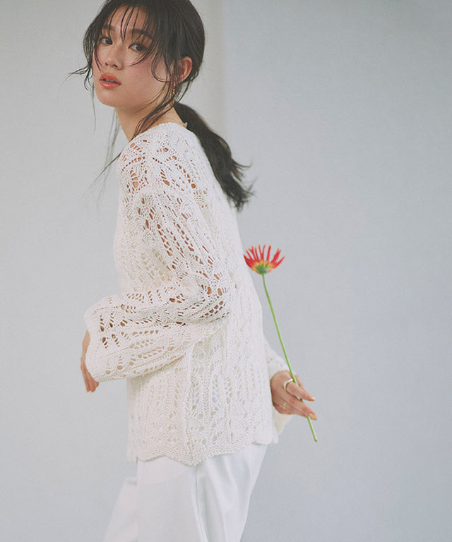 クロシェ編みニット