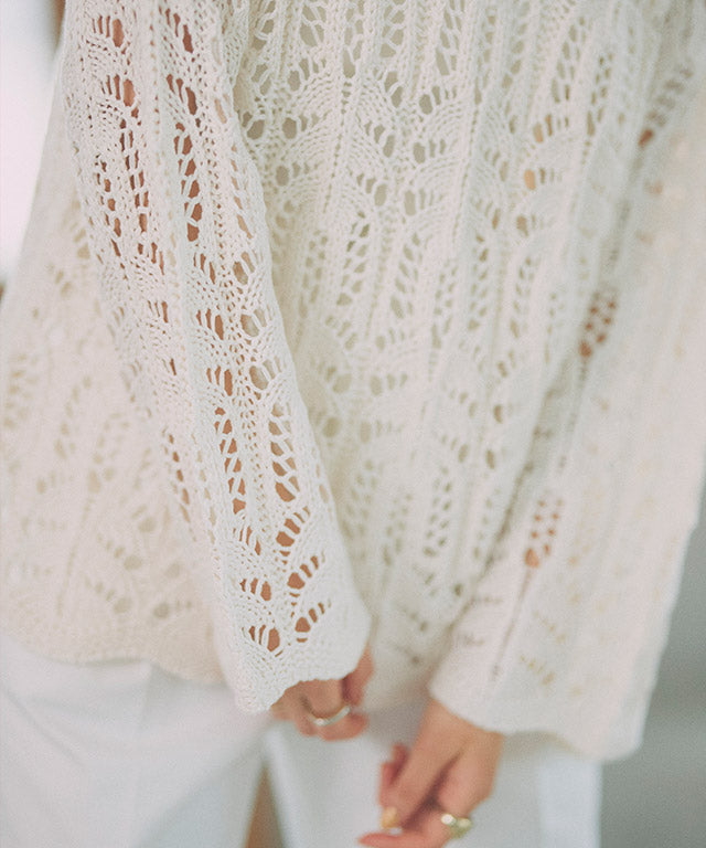 クロシェ編みニット