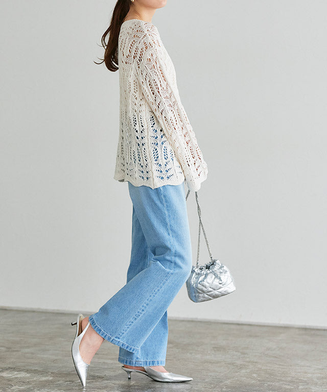 クロシェ編みニット