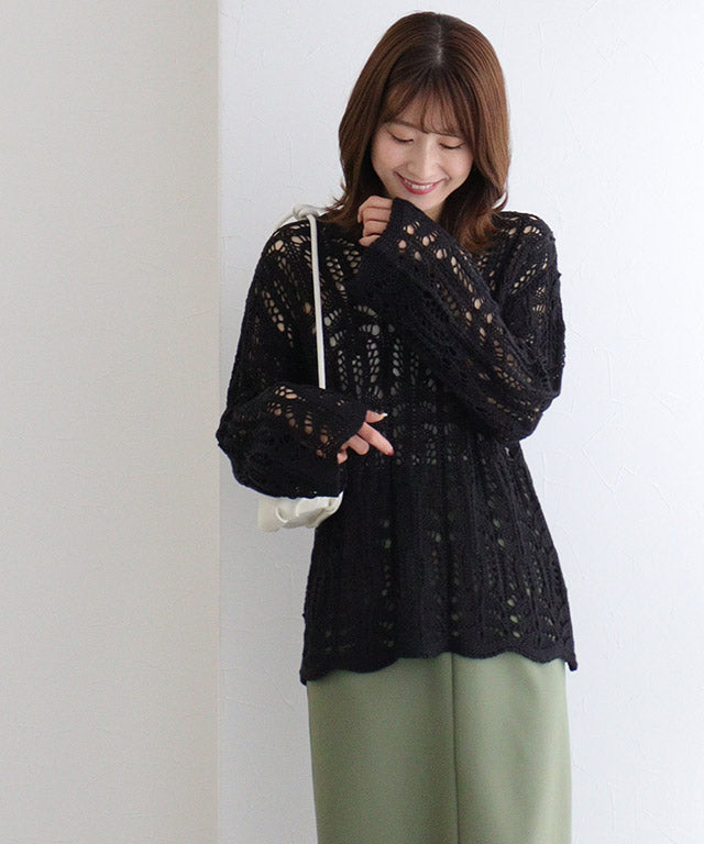 クロシェ編みニット