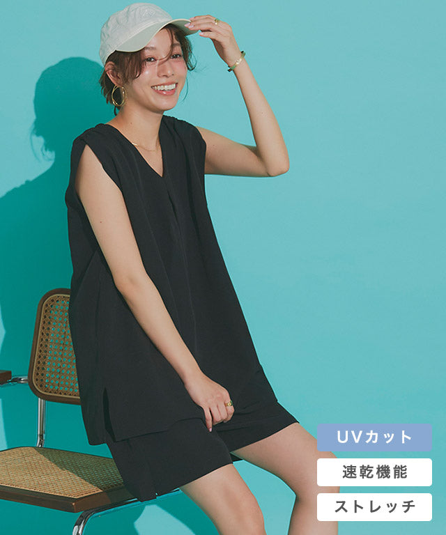 Marvelous by Pierrot 【For Short Stature】【Rash Guard】2-Way Tuck Design Flare Top