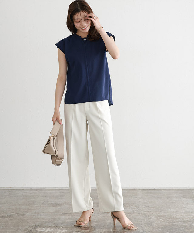 雙面珍珠點綴T恤襯衫