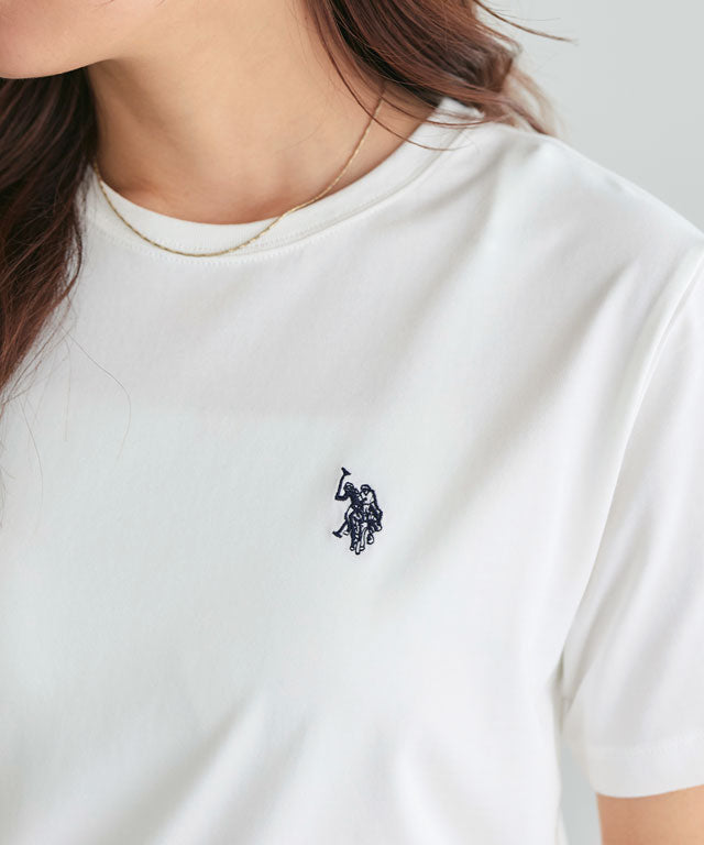 【U.S. POLO ASSN.】Tシャツ （オフホワイト×ネイビー） オフホワイト×ネイビー