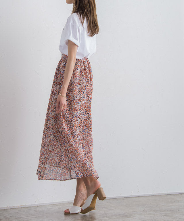 マーベラス バイ ピエロ marvelous by Pierrot ペイント柄ナロースカート