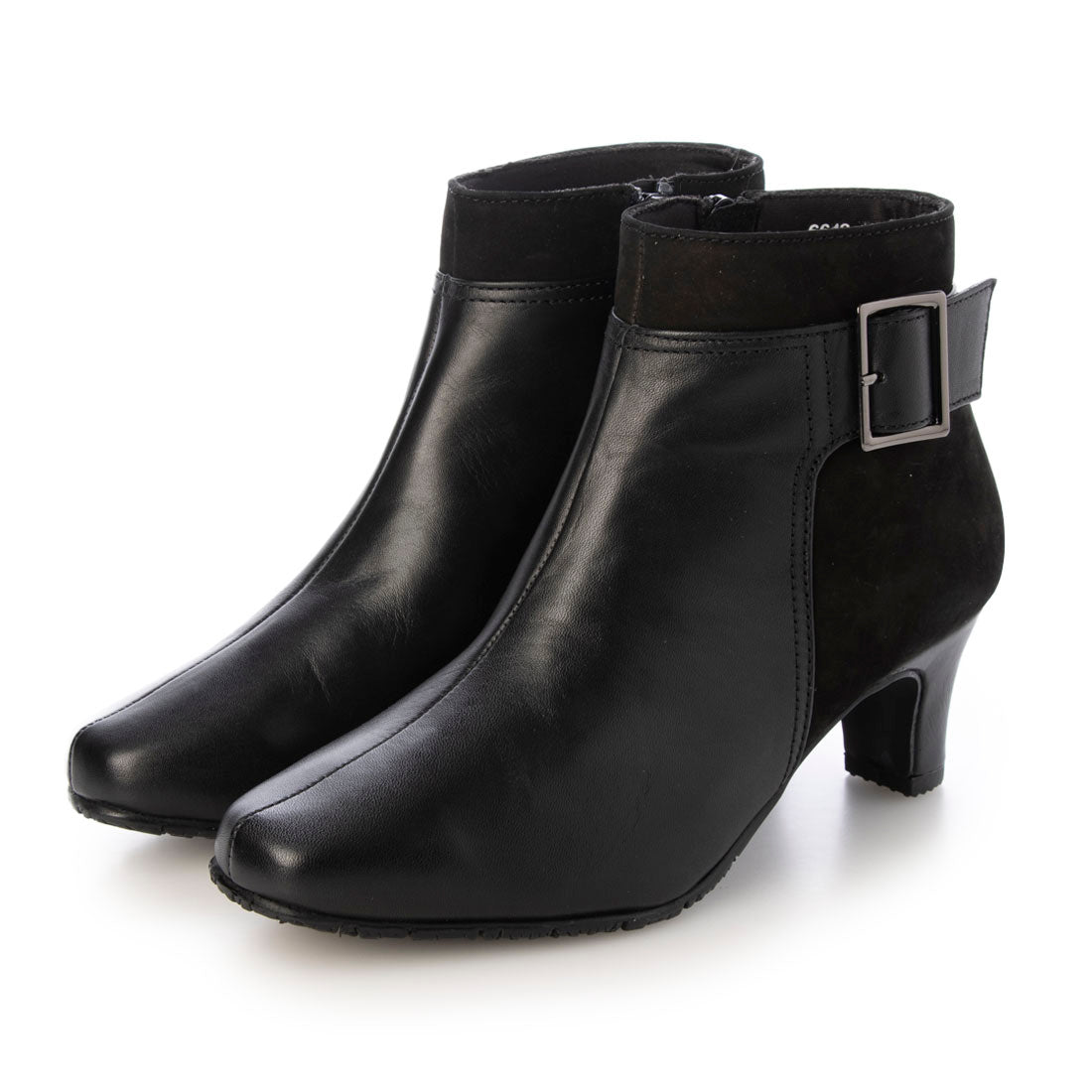 [Genuine Leather] Short Boots Boots Leather 6cm Heel Women's Easy to Walk Leather Boots black