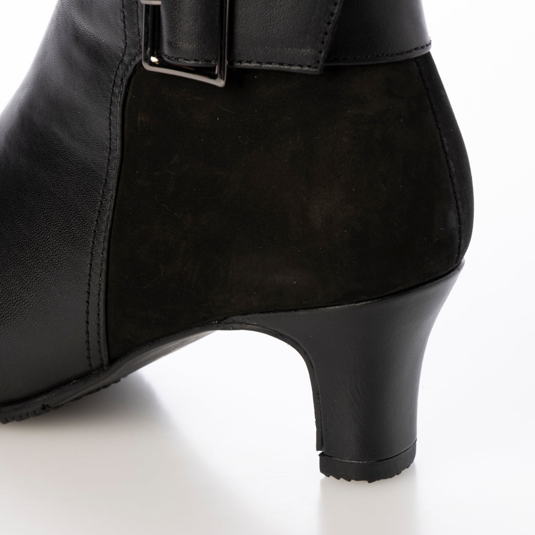 [Genuine Leather] Short Boots Boots Leather 6cm Heel Women's Easy to Walk Leather Boots black