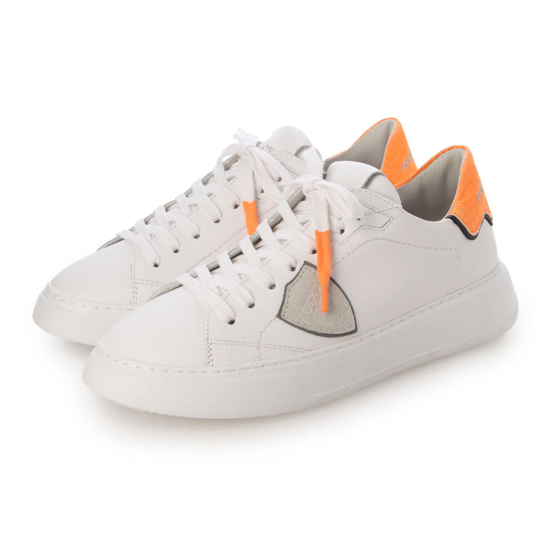 フィリップモデル PHILIPPE MODEL TEMPLE LOW MAN VEAU （BLANC ORANGE） BLANC ORANGE