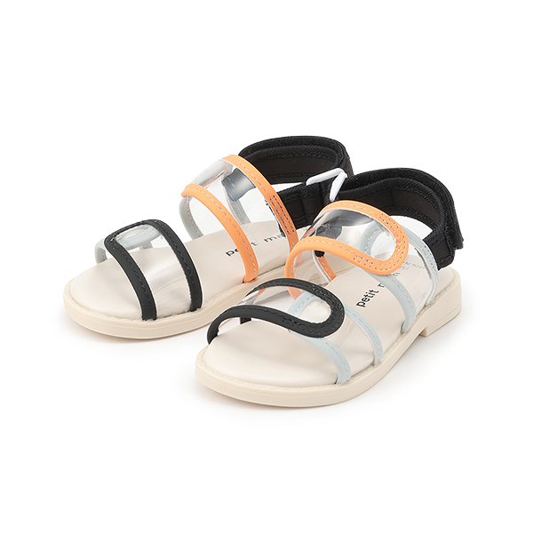 プティマイン petit main 配色クリアサンダル （クロ） クロ