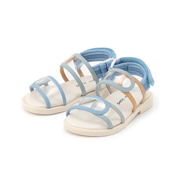 プティマイン petit main 配色クリアサンダル （ブルーグレー） ブルーグレー