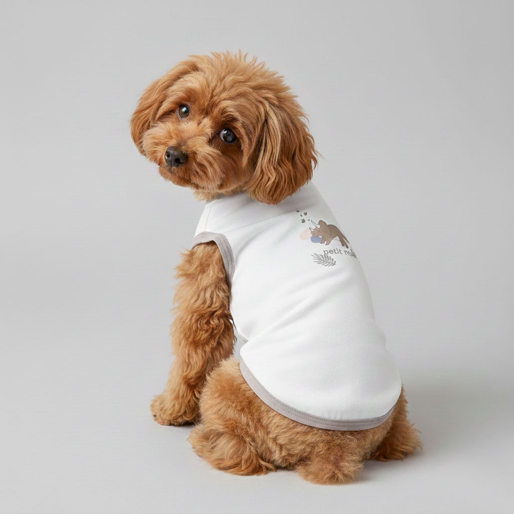 プティマイン petit main 【DOG】【SWIM】袖配色半袖T 【返品不可商品】 （チャコール） チャコール
