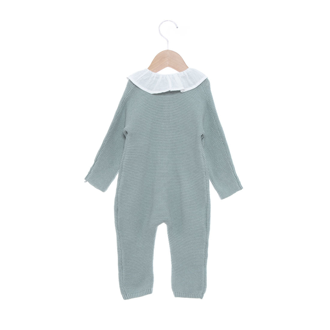 Petit Main Frill Collar Knit Coverall [Non-returnable item]