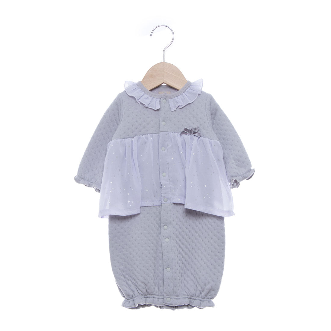 プティマイン petit main 星柄シフォン切替2WAYオール【返品不可商品】