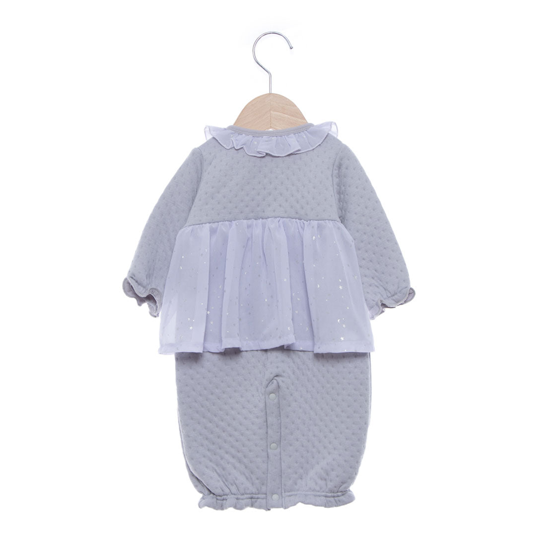 プティマイン petit main 星柄シフォン切替2WAYオール【返品不可商品】