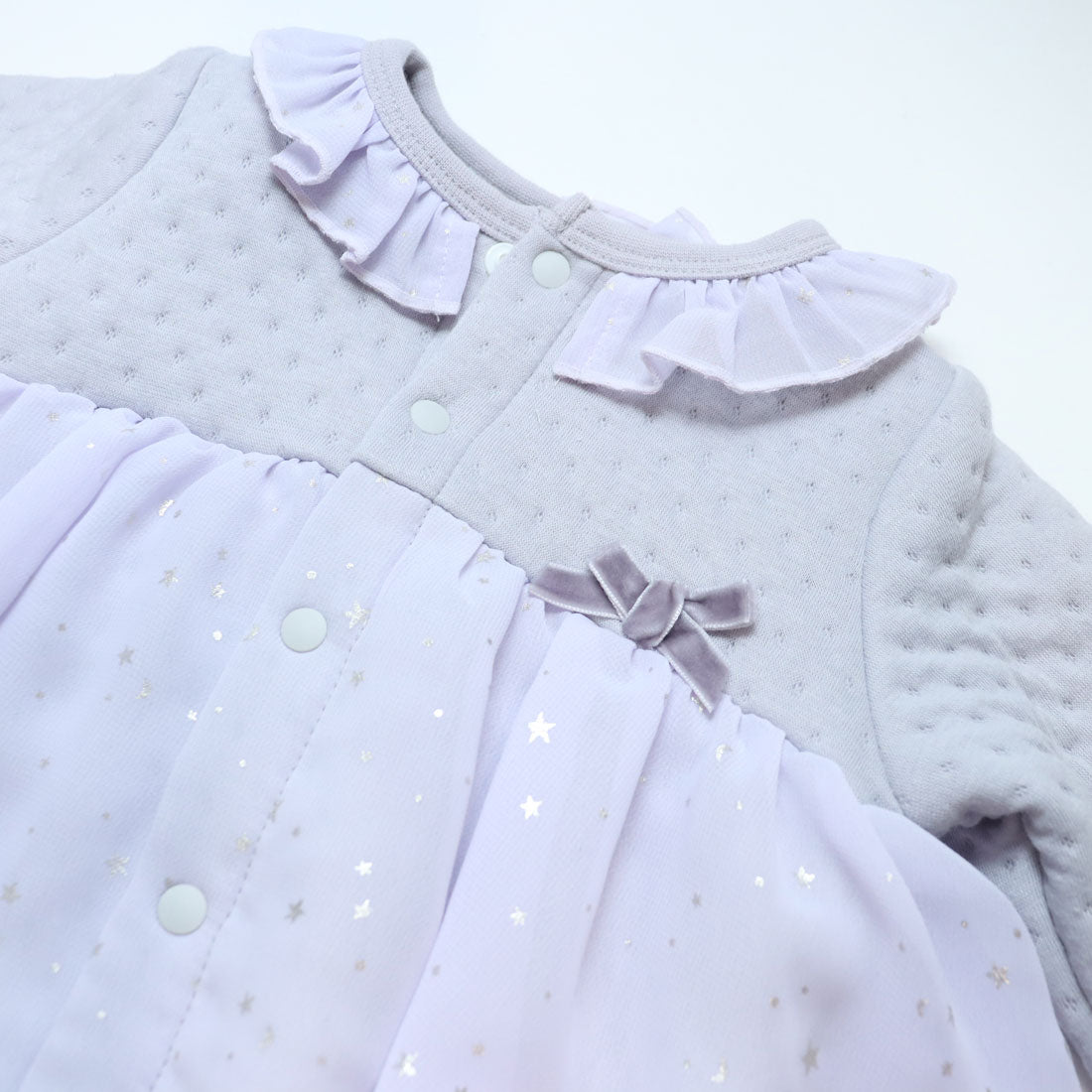 プティマイン petit main 星柄シフォン切替2WAYオール【返品不可商品】