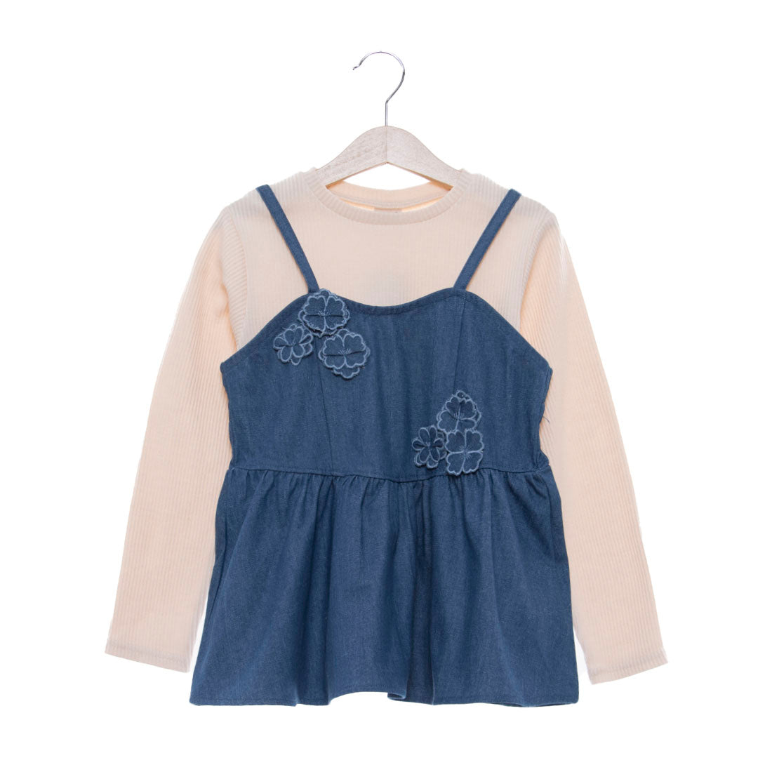 Petit Main 【Link】 Floral Bischu Long T Set