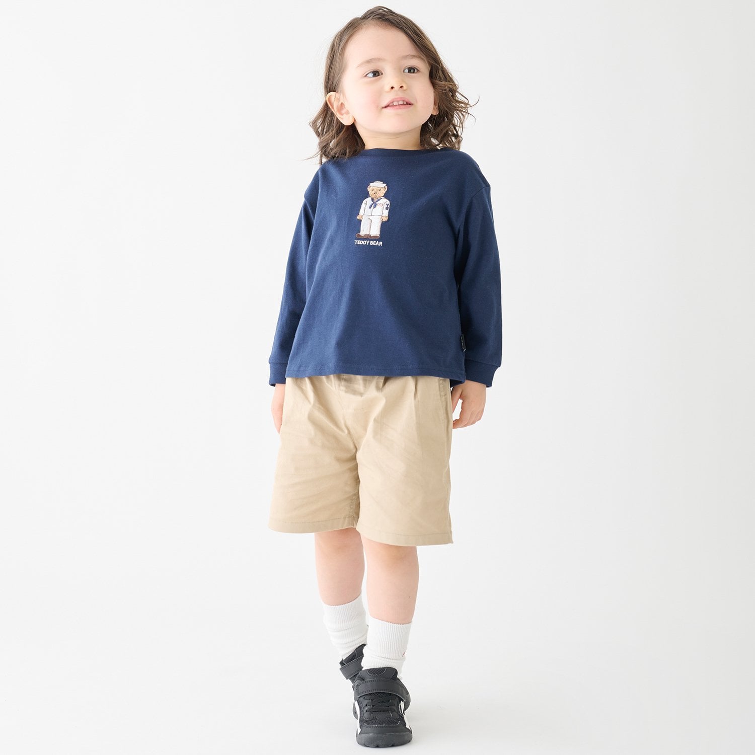 プティマイン petit main 【TeddyBear】刺しゅう長袖Tシャツ （オフ ホワイト） オフ ホワイト