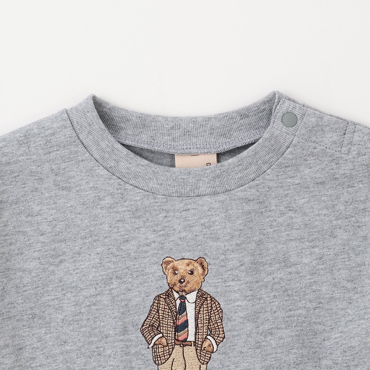 プティマイン petit main 【TeddyBear】刺しゅう長袖Tシャツ （オフ ホワイト） オフ ホワイト
