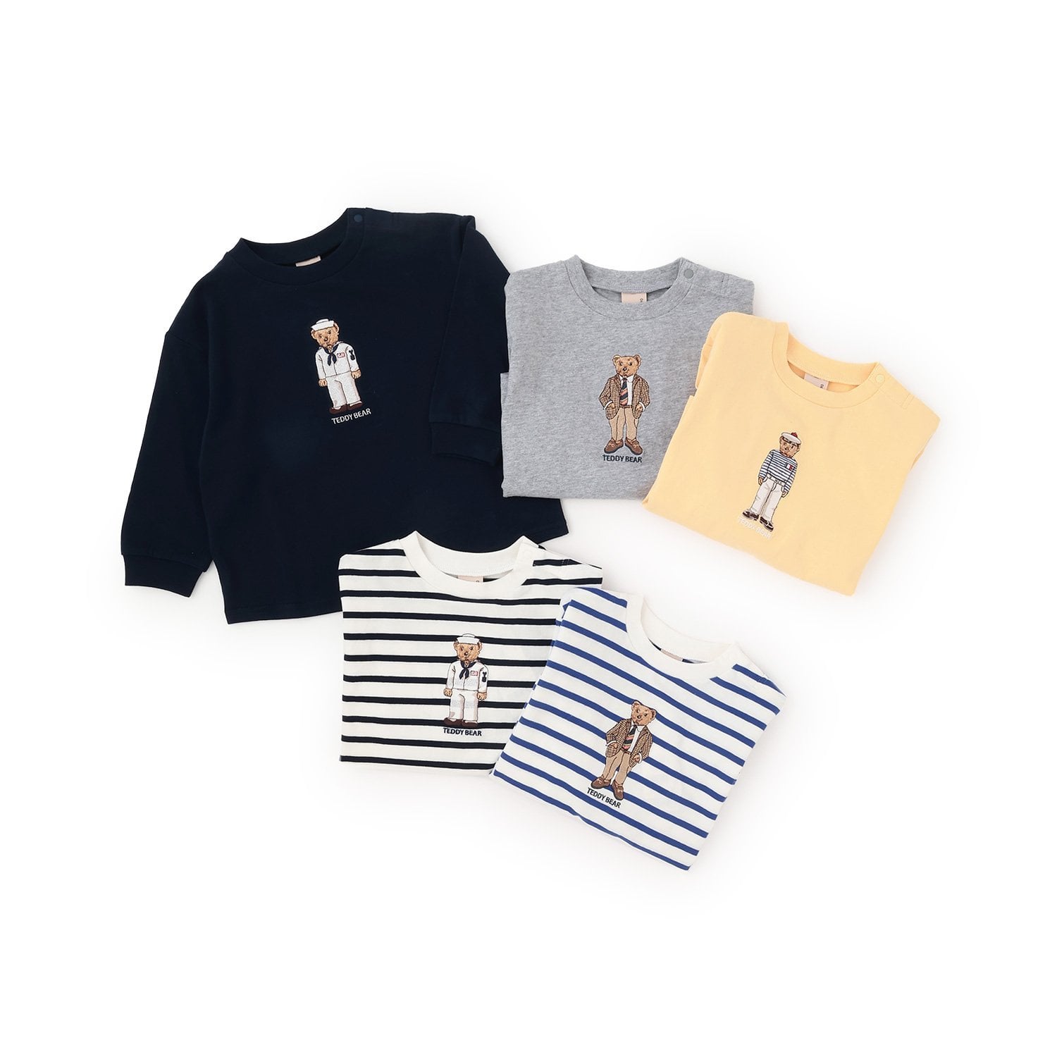 プティマイン petit main 【TeddyBear】刺しゅう長袖Tシャツ （オフ ホワイト） オフ ホワイト