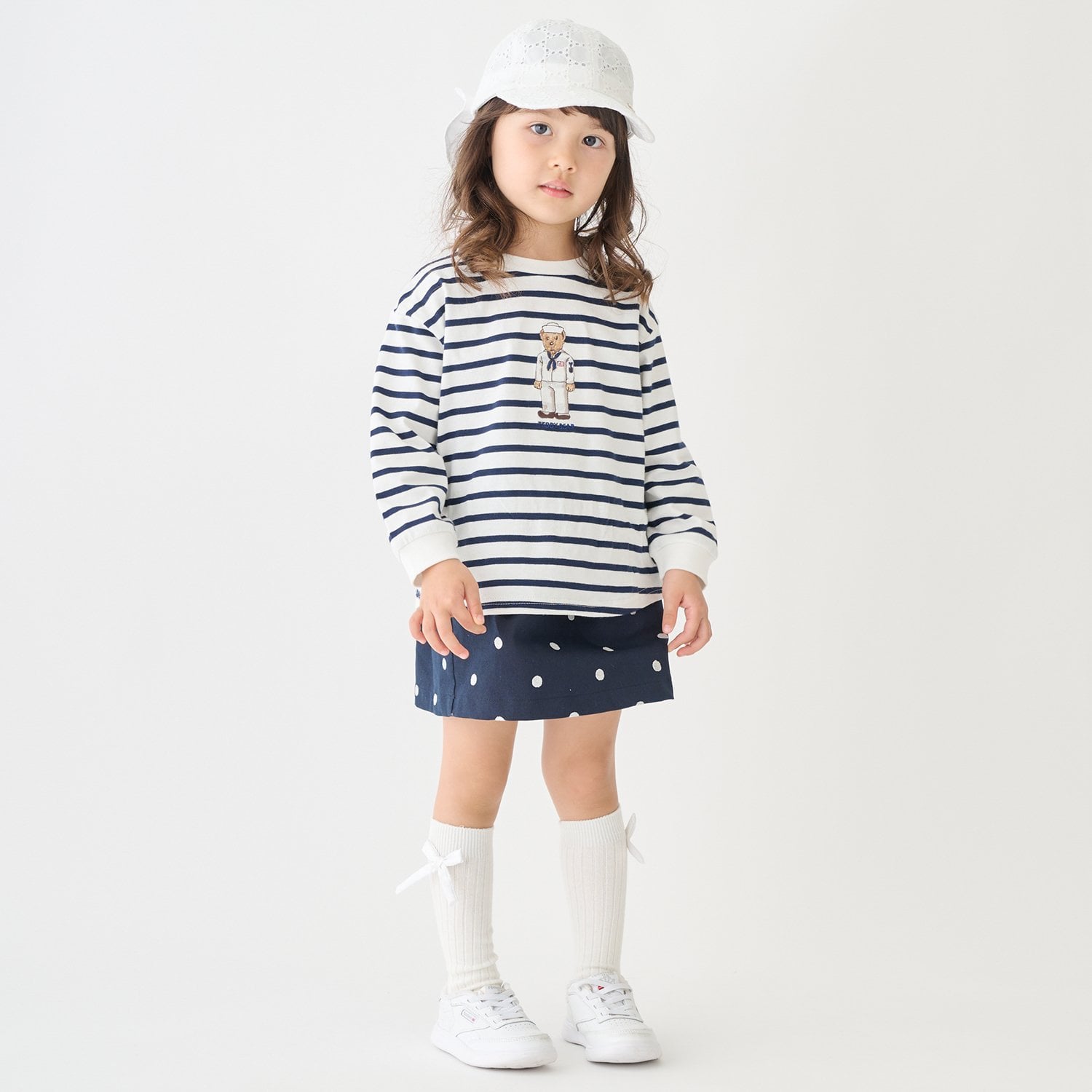 プティマイン petit main 【TeddyBear】刺しゅう長袖Tシャツ （オフ ホワイト） オフ ホワイト