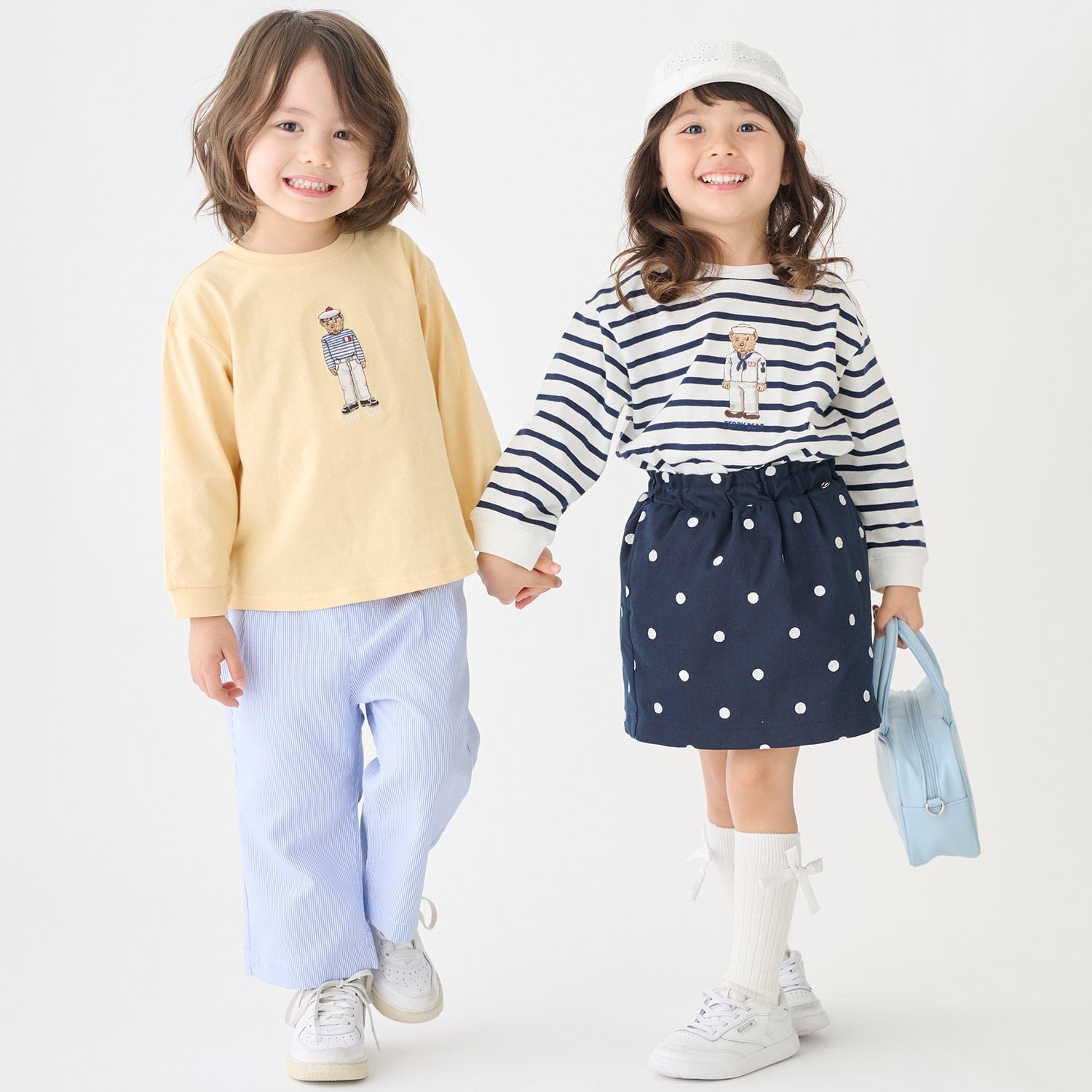 プティマイン petit main 【TeddyBear】刺しゅう長袖Tシャツ （オフ ホワイト） オフ ホワイト