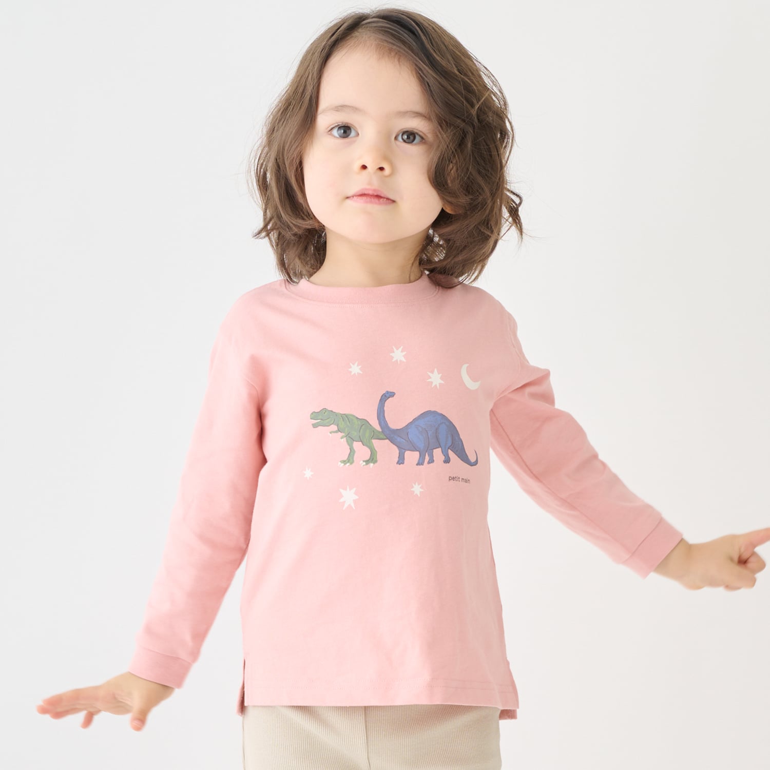 プティマイン petit main 【プティプラ】BOYS長袖Tシャツ （ピーチ） ピーチ