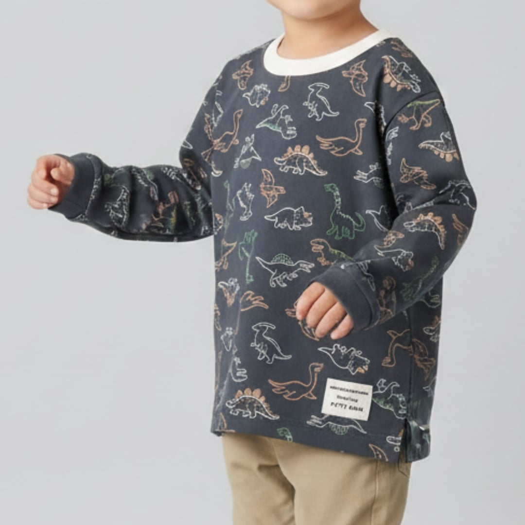 プティマイン petit main 【プティプラ】BOYS長袖Tシャツ （チャコール） チャコール