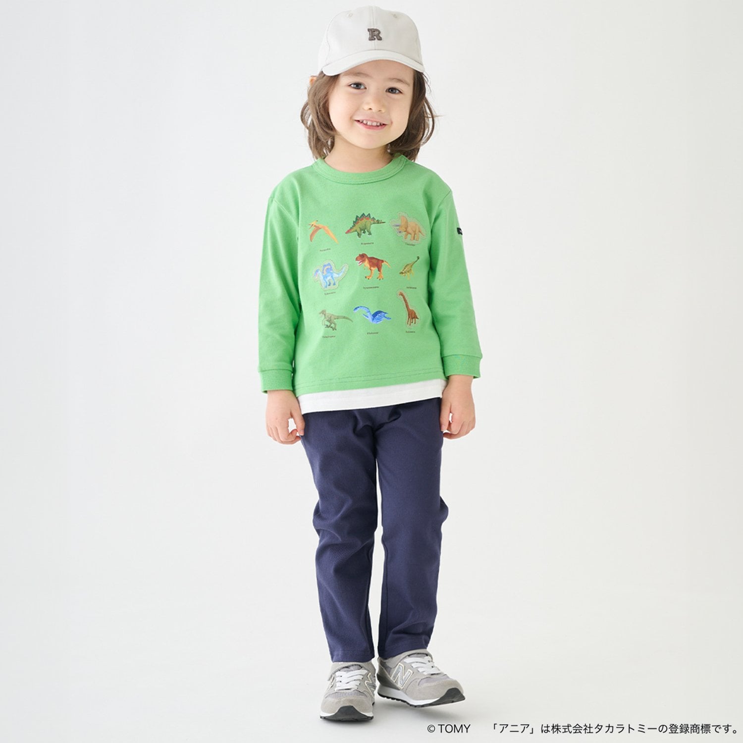 プティマイン petit main 【TOMICA・ANIA】グラフィック長袖Tシャツ （薄ベージュ） 薄ベージュ