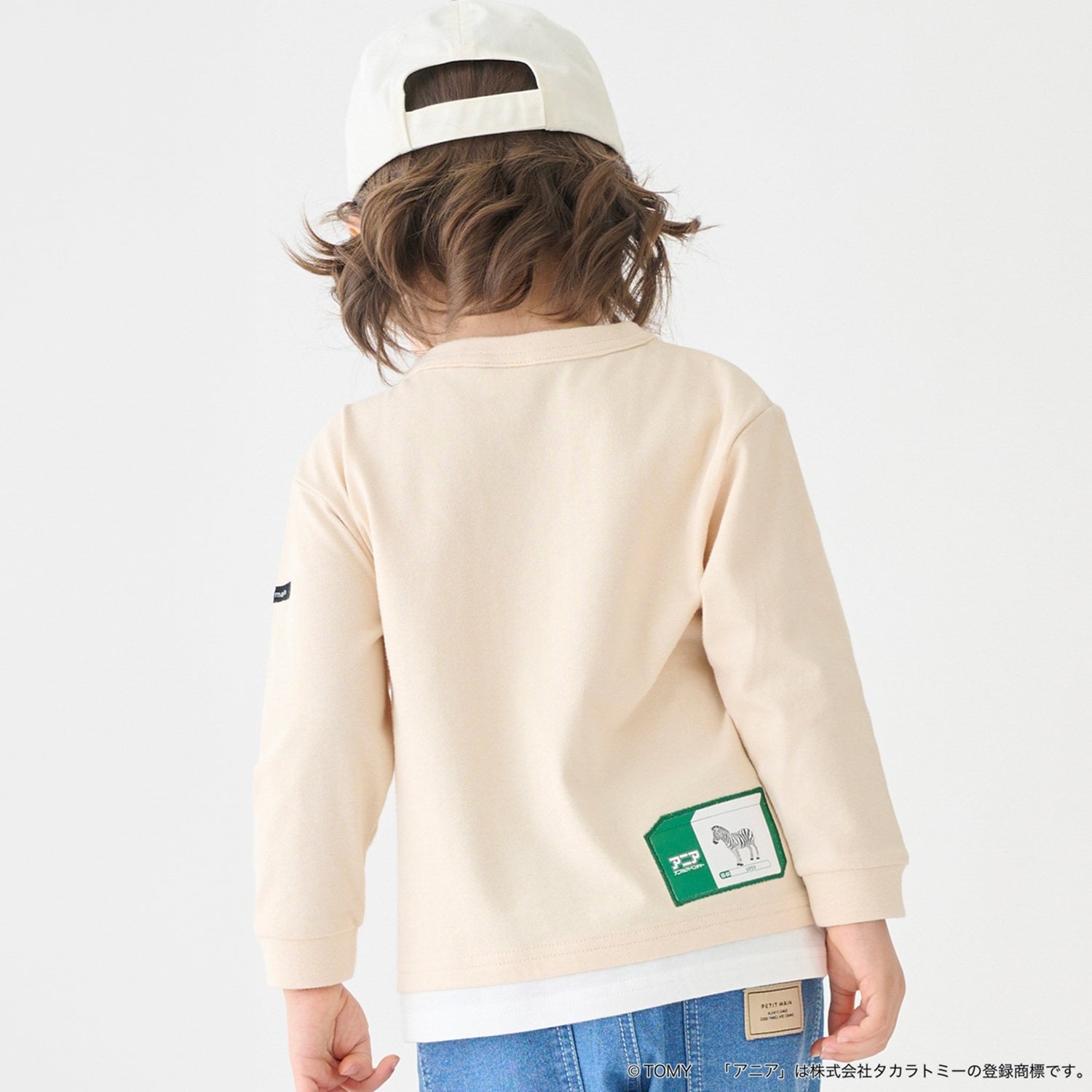 プティマイン petit main 【TOMICA・ANIA】グラフィック長袖Tシャツ （薄ベージュ） 薄ベージュ